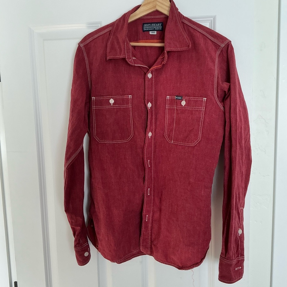 Iron heart button down shirt
